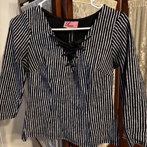 Vixen by Micheline Pitt striped shirt size small